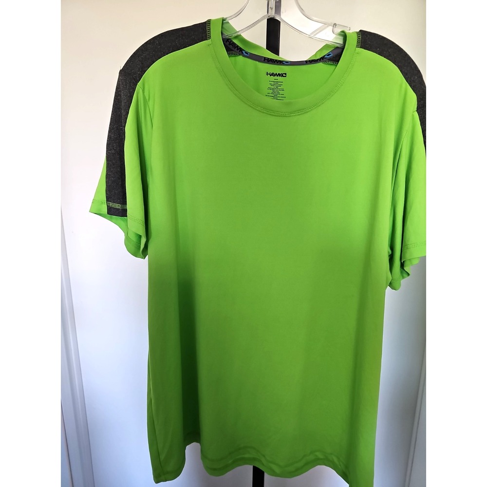 Tony Hawk Performance Shirt Mens XL Green Gray Workout Spandex Short Sleeve Tee